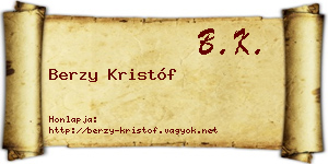 Berzy Kristóf névjegykártya