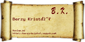 Berzy Kristóf névjegykártya