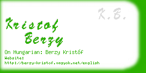 kristof berzy business card